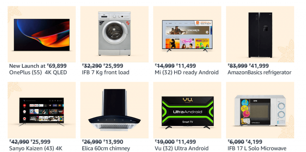 Amazon Great Indian Sale Tv nad Appliances